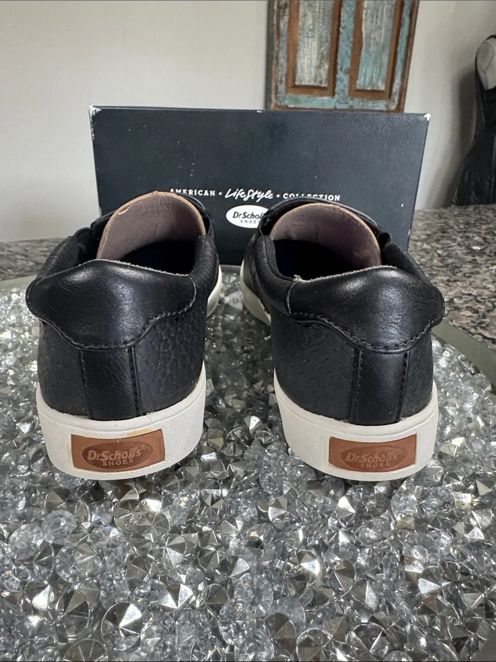 Dr. Scholl's Black Slip-On Loafers with White Sole